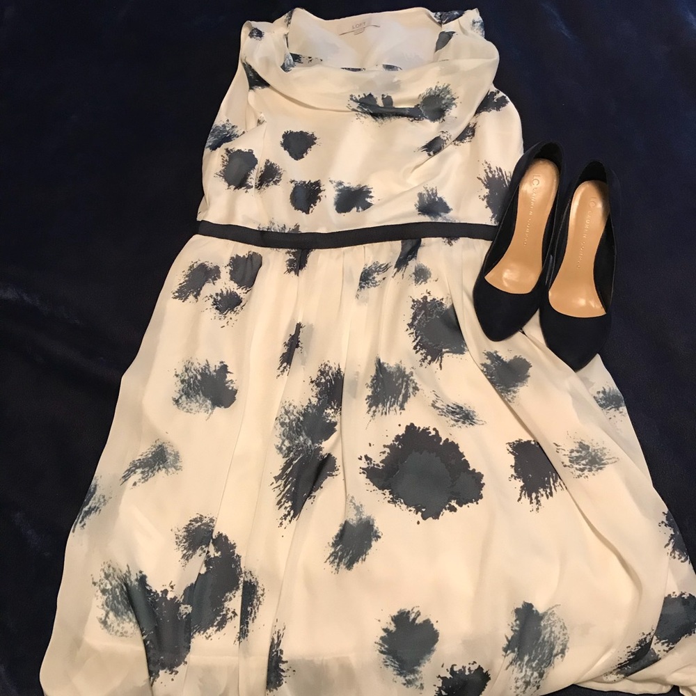 Blue and white dress from Ann Taylor Loft
